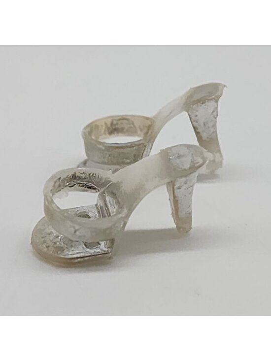 Barbie Other - Vintage Barbie Open-Toe Silver Mule Evening Heel Shoe 1960s